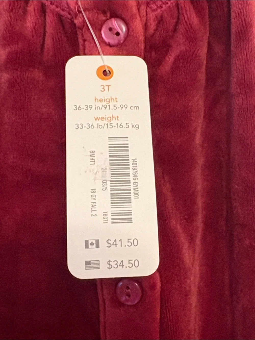 Gymboree soft velour